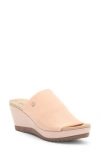 Anne Klein Rellin Wedge Sandal In Deep Rose Mesh