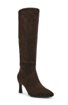 Anne Klein Rene Womens Pointed Toe Tall Knee-high Boots In Chocolate Suede