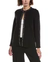 Anne Klein Rhinestone-trim Cardigan In Black