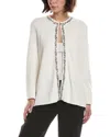 Anne Klein Rhinestone-trim Cardigan In White