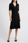 Anne Klein Rib Dress In Anne Black