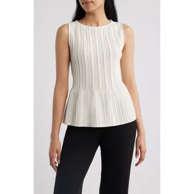 Anne Klein Bateau Peplum Tank In Black