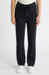 Anne Klein Rib Wide Leg Pants In Charcoal Heather Grey