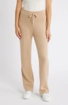 Anne Klein Rib Wide Leg Pants In Latte