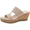 Anne Klein Rikki Womens Textured Platform Slide Sandals In White