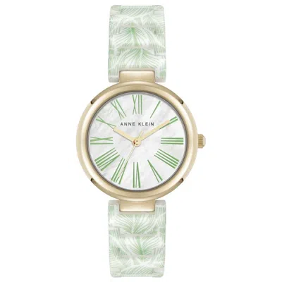 Anne Klein Roman Numeral Dial Watch In Green