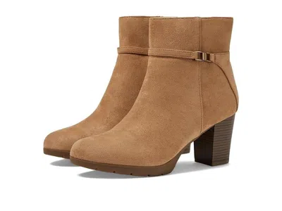 Anne Klein Romi Bootie Womens Brown Suede Side Zip Heeled Boots Jobb1514