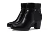Anne Klein Romi Boots Women's Black Round Toe Block Heel Ankle Bootie Jobb693 In Black
