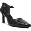 Anne Klein Rosalind Croc Embossed Ankle Strap Sandal