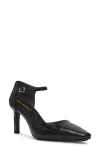 Anne Klein Rolanda Womens Pointed Toe Buckle Slingback Heels In Black Croco