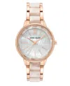 Anne Klein Rose Gold-tone And Pearlescent White Bracelet Watch 37mm In No Color