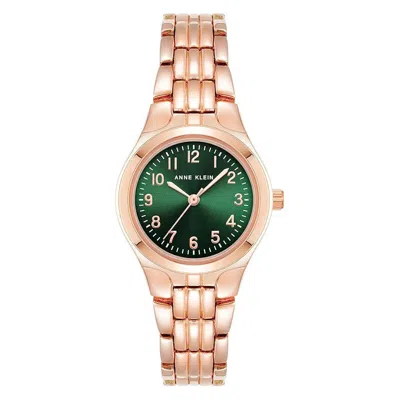 Anne Klein Rose Gold-tone Green Dial Easy Reader Ladies Watch