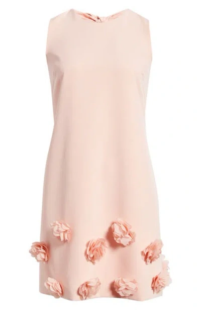 Anne Klein Rosette Hem Sleeveless Shift Dress In Pink