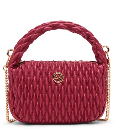 Anne Klein Rounded Ruched Small Crossbody Bag In Pink