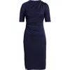 Anne Klein Ruched Body-con Dress In Blue