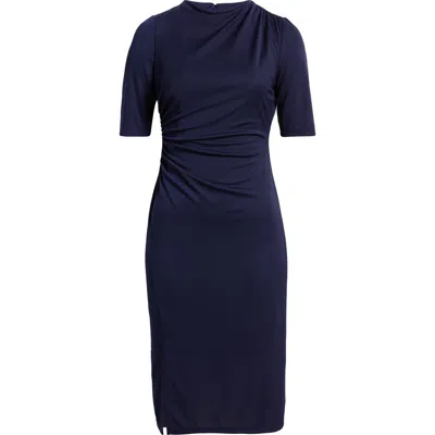 Anne Klein Ruched Body-con Dress In Blue