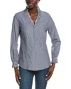 Anne Klein Ruffle Button Down Shirt In Multi