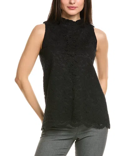 Anne Klein Ruffle Neck Blouse In Black