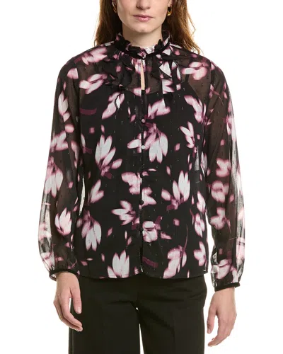 Anne Klein Ruffle Neck Blouse In Pink