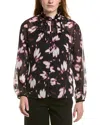 Anne Klein Women's Printed Long Sleeve Button-front Shirt In Pink
