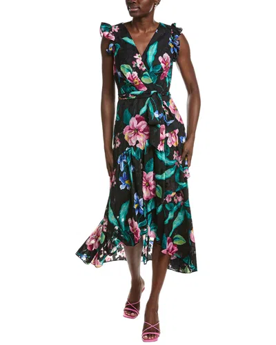 Anne Klein Ruffle Patio Wrap Dress In Multi