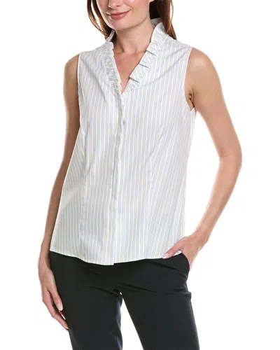 Anne Klein Ruffle Shirt In White