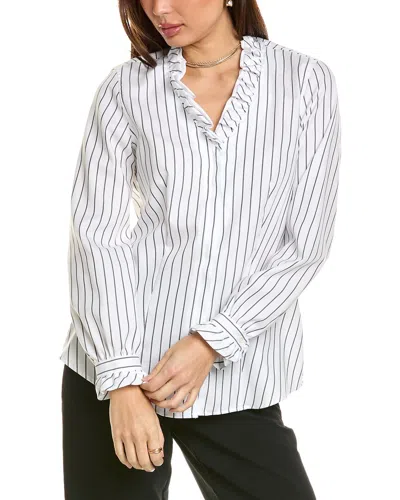Anne Klein Ruffle Shirt In Black