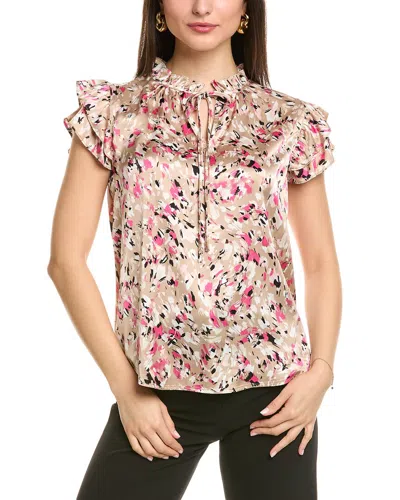 Anne Klein Ruffle Sleeve Tie Blouse In White