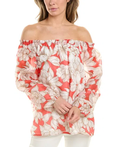 Anne Klein Ruffle Top In Red