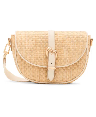 Anne Klein Saddle Convertible Strap Small Crossbody Bag In White