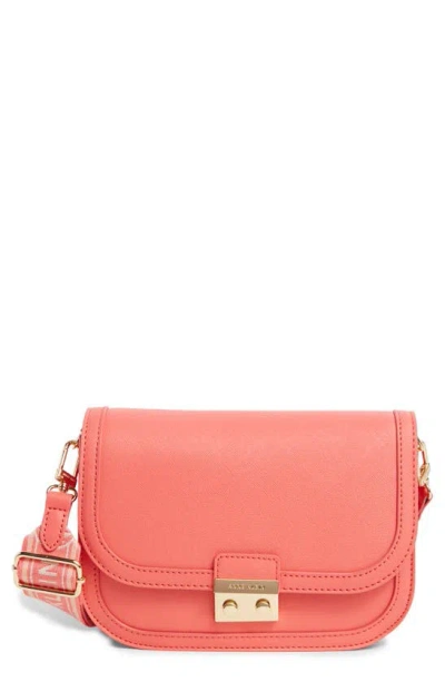 Anne Klein Saffiano Flap Shoulder Bag In Ocean Coral