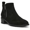 Anne Klein Saka01f9 Womens Zipper Suede Ankle Boots In Black