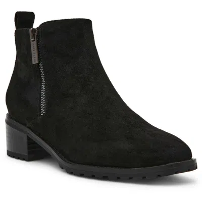 Anne Klein Saka01f9 Womens Zipper Suede Ankle Boots In Black