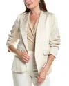 Anne Klein Ruched Sleeve Satin Blazer