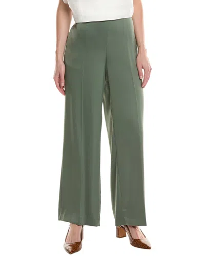 Anne Klein Satin High-rise Wide Leg Pant In Green
