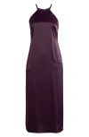 Anne Klein Satin Midi Slipdress In Purple