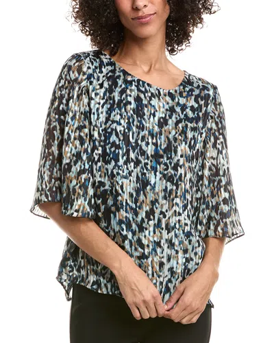ANNE KLEIN ANNE KLEIN SATIN STRIPE BLOUSE