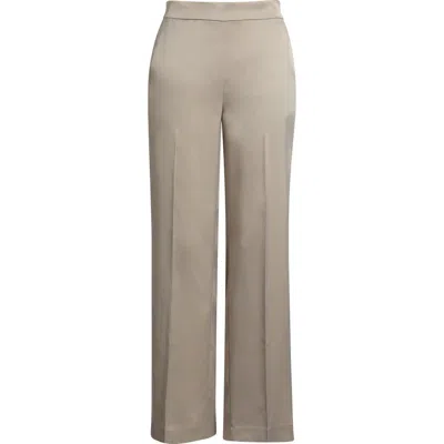 Anne Klein Satin Wide Leg Pants In Brown