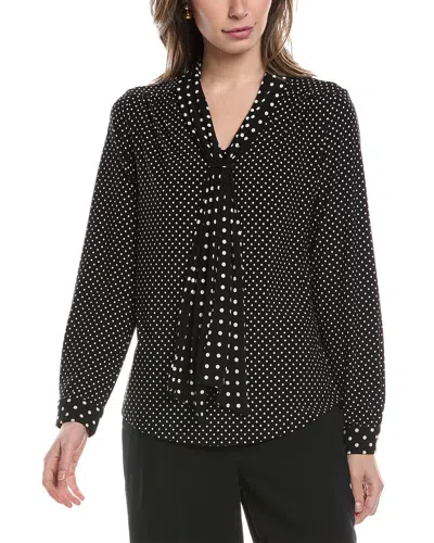 Anne Klein Scarf Top In Black