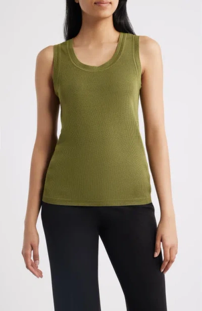 Anne Klein Scoop Neck Tank In Green