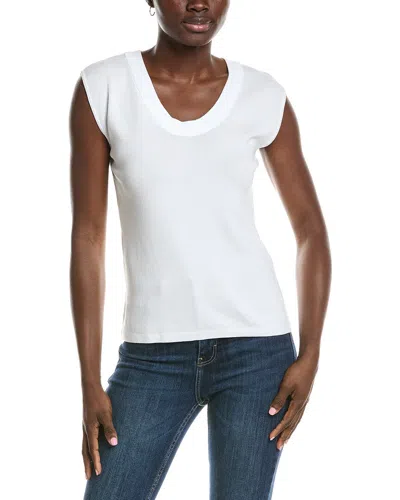 Anne Klein Scoop Neck Tank Top In White