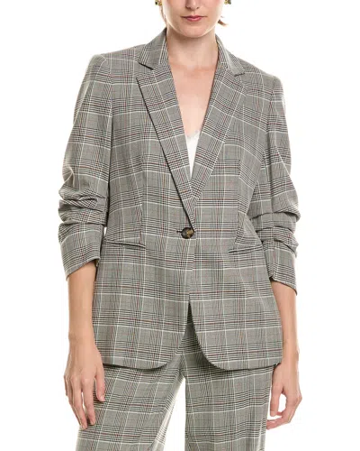 Anne Klein Scrunch Sleeve Jacket In Gray