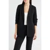 Anne Klein Scrunch Sleeve Open Front Jacket In Black