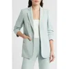 Anne Klein Scrunch Sleeve Open Front Jacket In Green