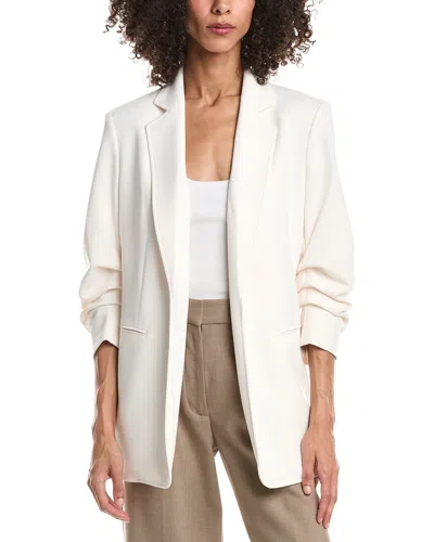 Anne Klein Scrunch Sleeve Open Jacket In White