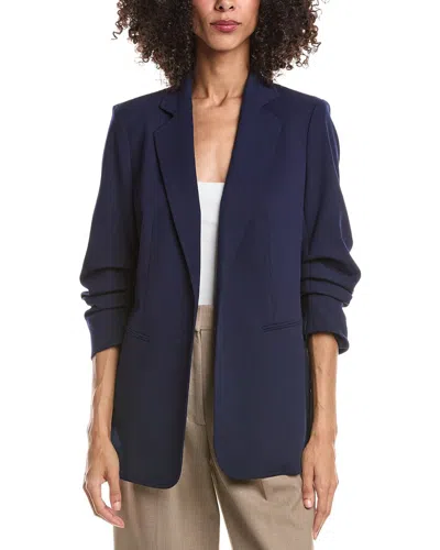 Anne Klein Scrunch Sleeve Open Jacket In Blue