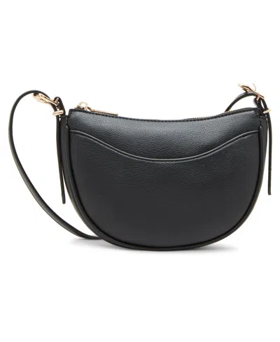 Anne Klein Sculpted Buckle Half Moon Crossbody Bag In Black