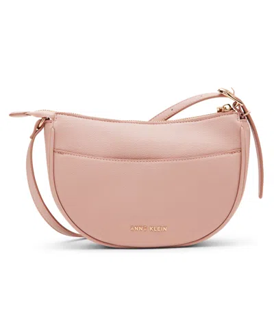 Anne Klein Sculpted Buckle Small Crossbody Bag In Pink
