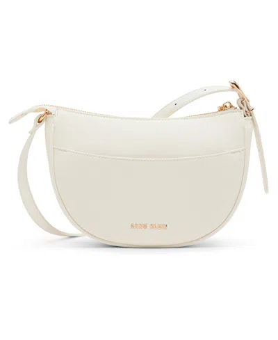 Anne Klein Sculpted Buckle Small Crossbody Bag In White