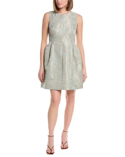 Anne Klein Seamed Jacquard A-line Dress In Gray